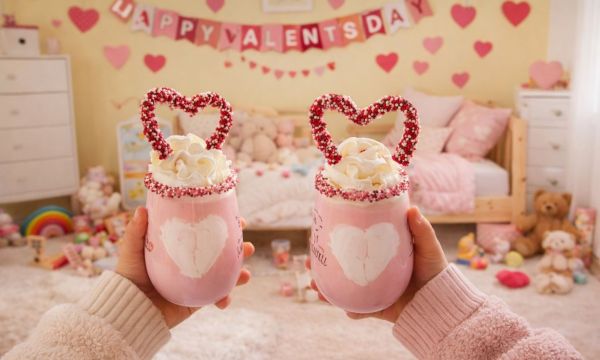 Valentine day milkshake για τα παιδιά