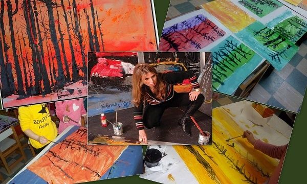 Τα παιδιά ξανα-ζωγραφίζουν τα «Δένδρα» Μίνας Παπαθεοδώρου – Βαλυράκη!