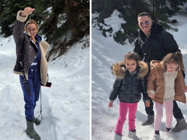 Βασιλική Μιλλούση – Λευτέρης Πετρούνιας: Η οικογενειακή εκδρομή στα χιόνια με τις κόρες τους