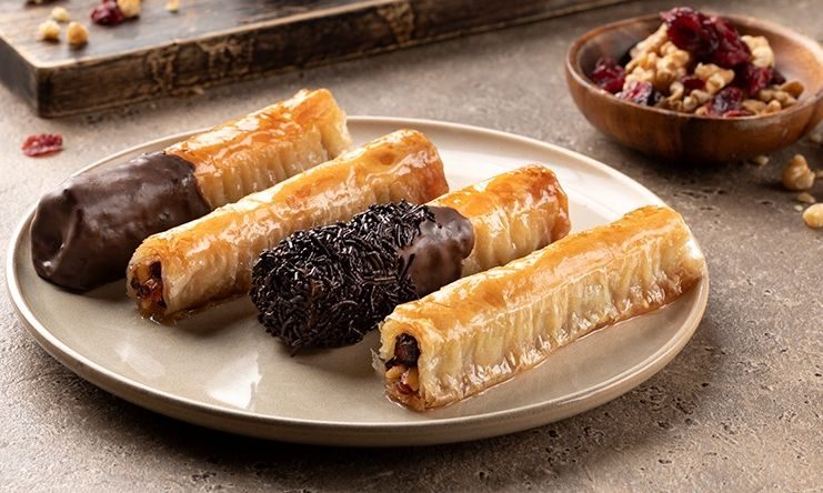 Ψευτοσαραγλί με σοκολάτα και ξηρούς καρπούς