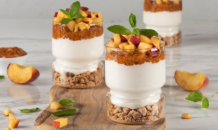 Light cheesecakes με μαρμελάδα ροδάκινο - Πώς θα τα φτιάξετε