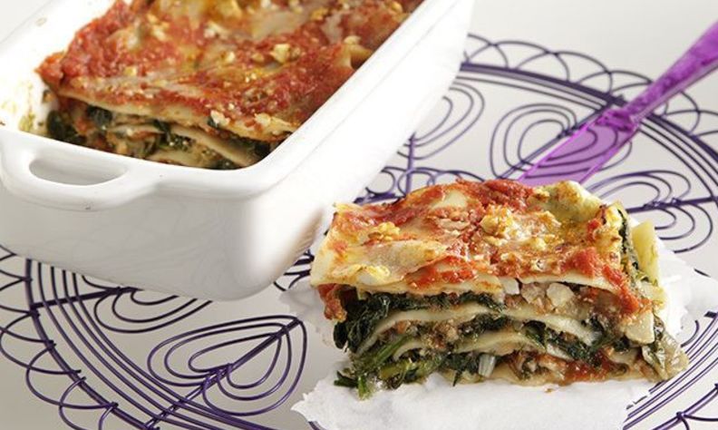 Λαζάνια με σπανάκι και σάλτσα ντομάτας - Χωρίς κρέμα γάλακτος και βούτυρο