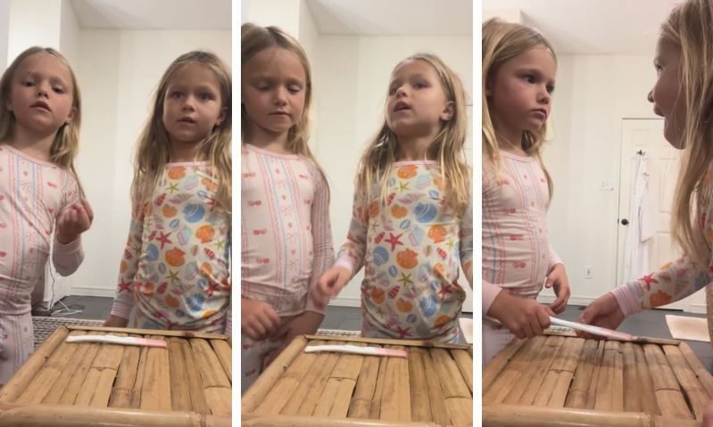 Μαμά δίνει στις κόρες της να δουν πρώτες το τεστ εγκυμοσύνης - Η αντίδρασή τους μοναδική