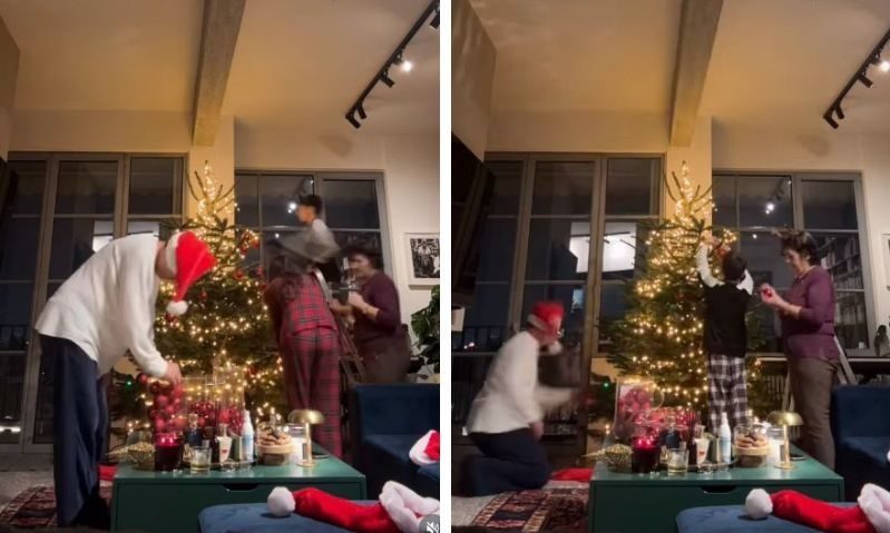 Σε γιορτινό mood ο Γιάννης Στάνκογλου-Στόλισε με τα παιδιά μου φυσικό χριστουγεννιάτικο δέντρο (vid)