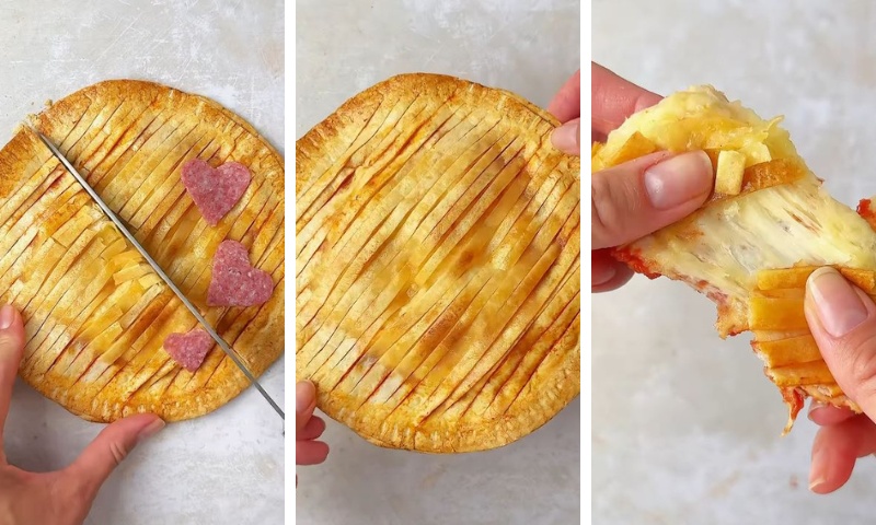 Hasselback Pizza με 4 υλικά – Έτοιμη σε 15 λεπτά