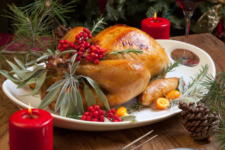 Christmas Turkey Prepared For Dinner