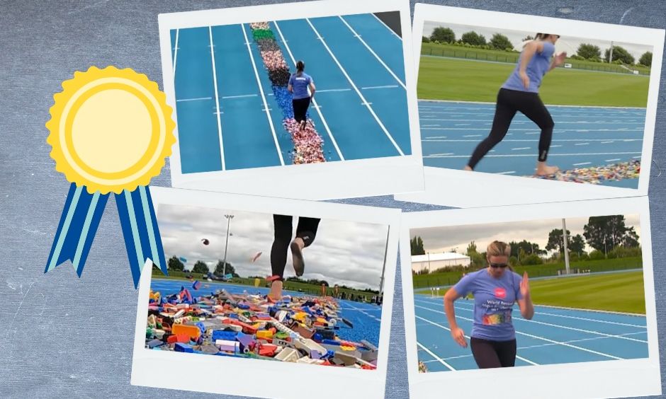 Ξυπόλητη πάνω σε Lego για 100 μέτρα – Το ρεκόρ Γκίνες που μόνο μια μαμά κατάφερε