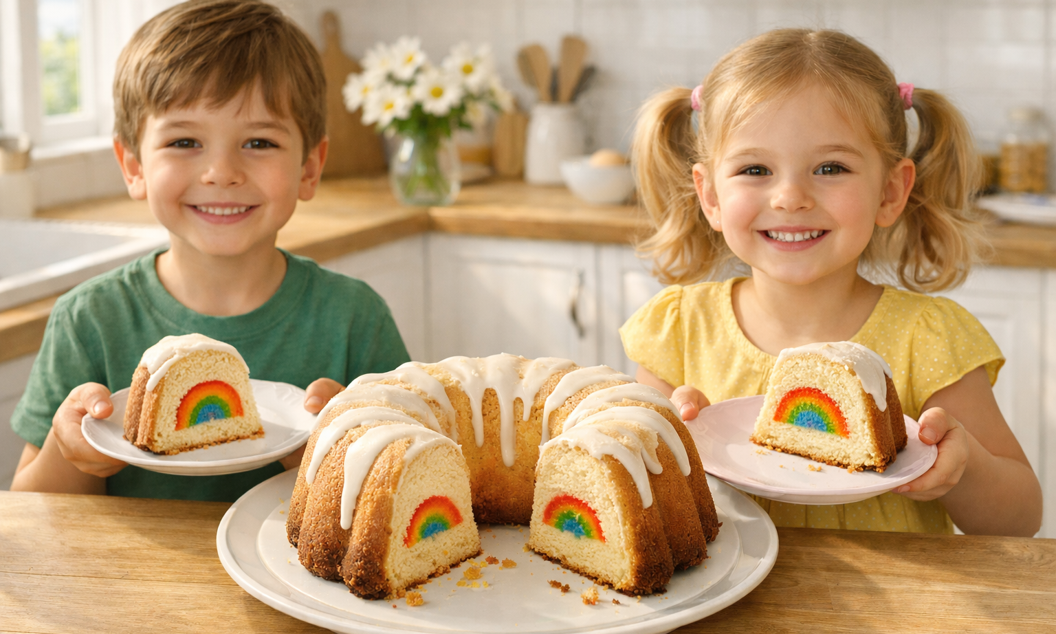Κέικ με κρυμμένο ουράνιο τόξο - Η απόλυτη έκπληξη για τα παιδιά σας